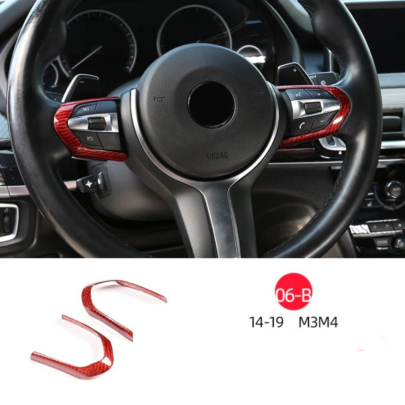 Suitable for 14-18 BMW M3 M4 true carbon fiber interior modification accessories central control head decorative cover