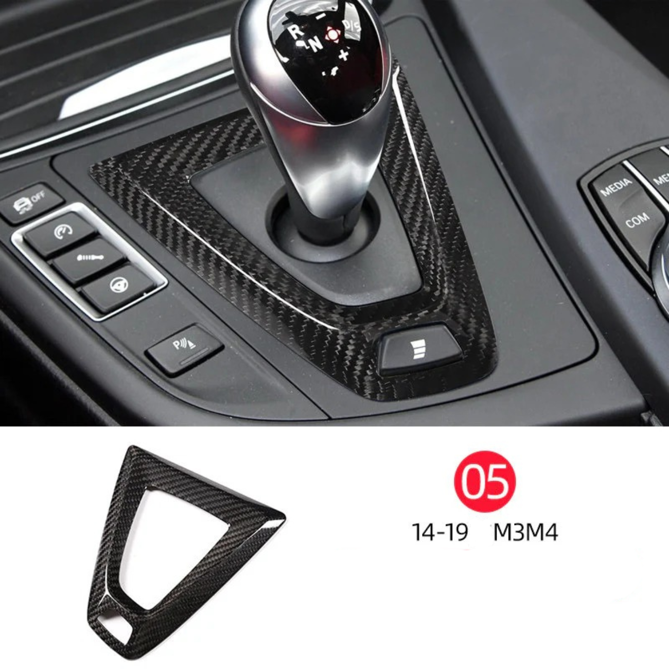 Suitable for 14-18 BMW M3 M4 true carbon fiber interior modification accessories central control head decorative cover