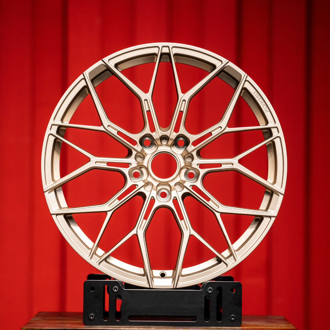 UMPARTS Forged Alloy Wheel – Mesh Multi-Spoke Performance Rim | Champagne Gold Finish