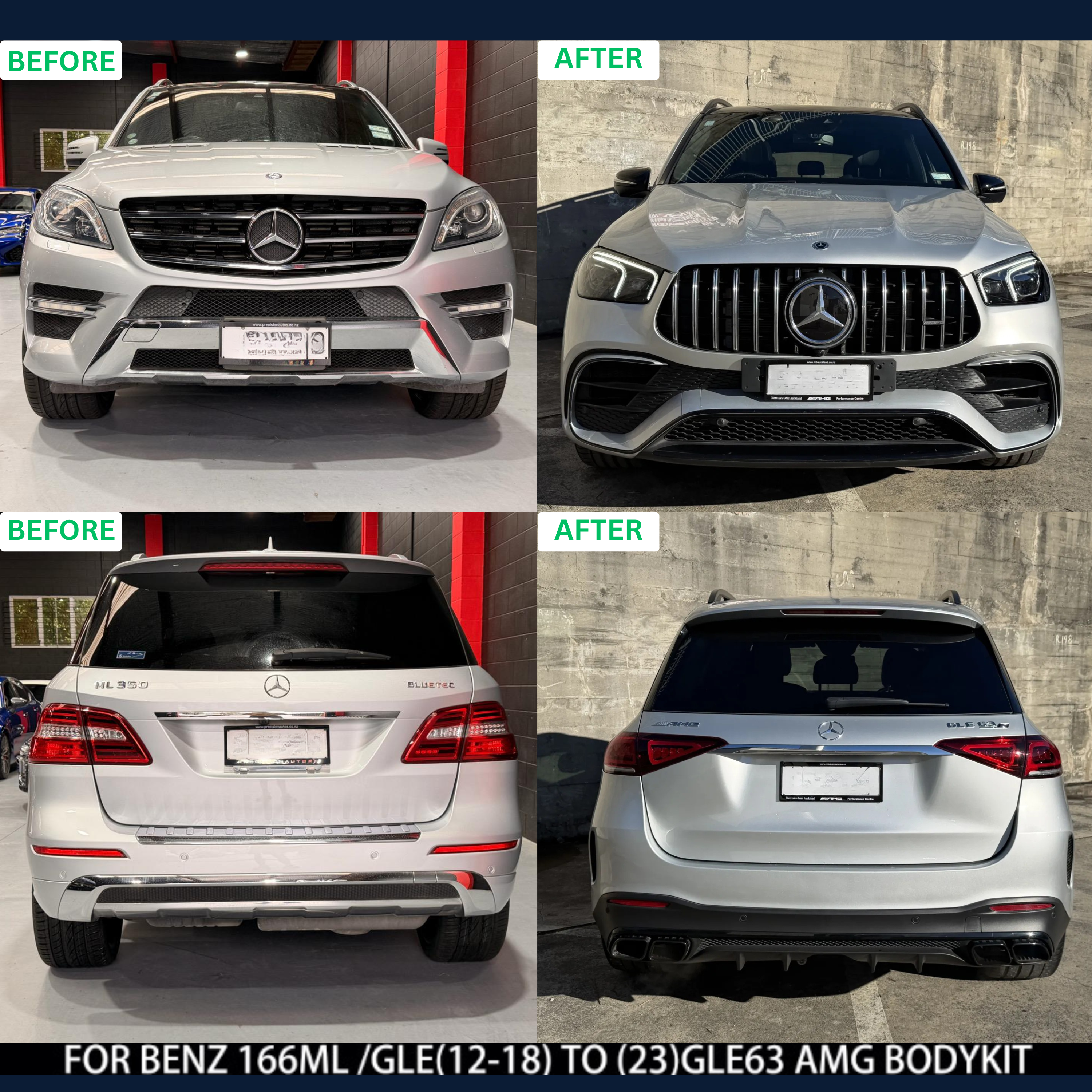 Mercedes-Benz ML / GLE W166 (2012–2018) to 2023 GLE63 AMG Body Kit Conversion | Full Upgrade Kit