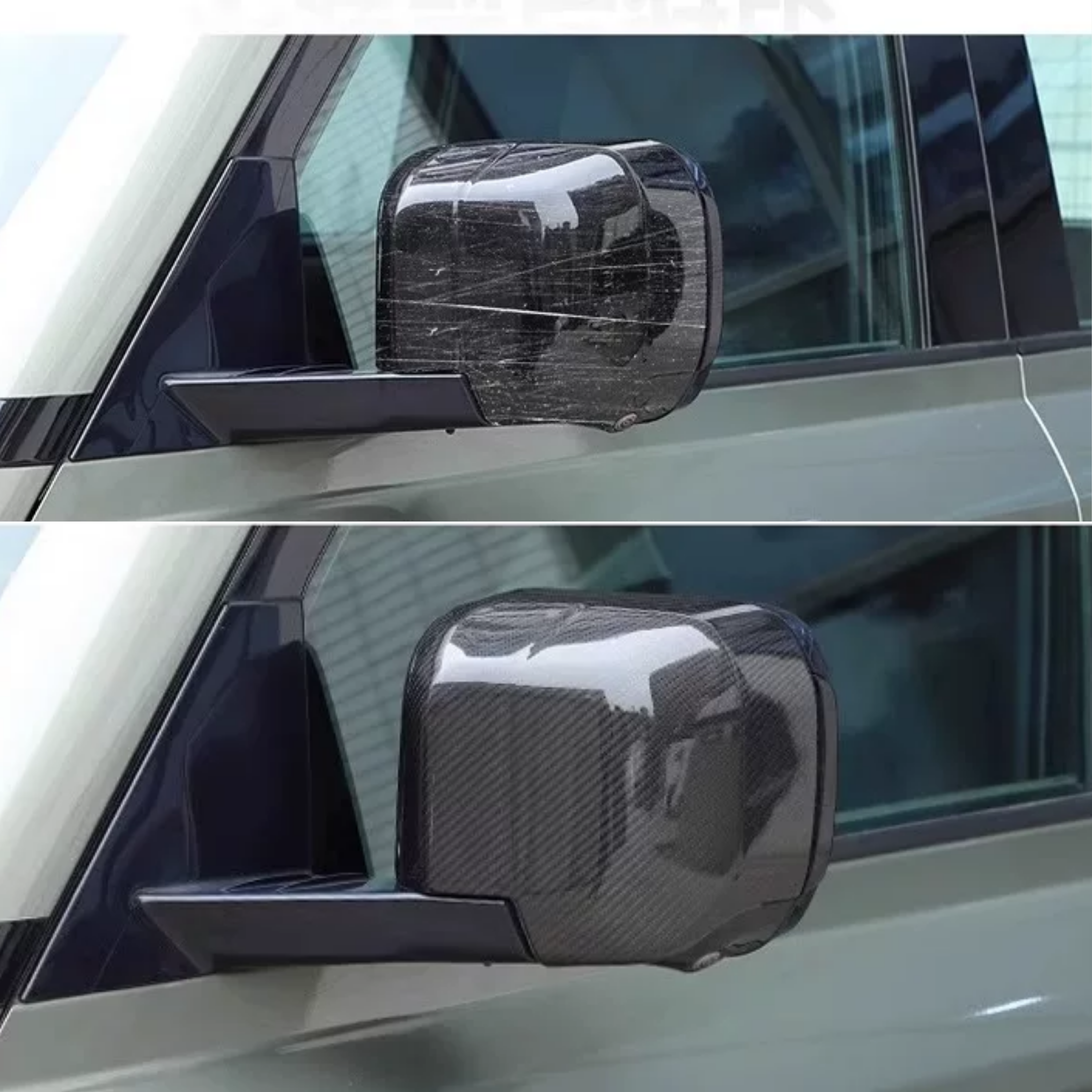 Dry Carbon Fiber Mirror Covers for Land Rover Defender (2020-2026)  Side Mirror Cap Protection Upgrade