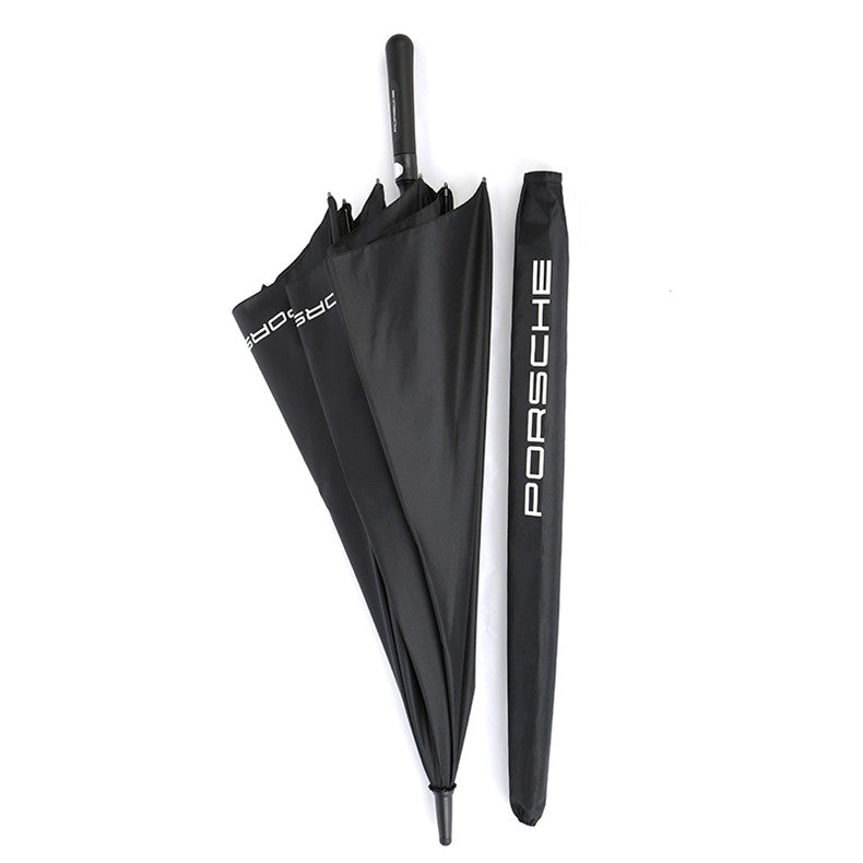 Porsche Luxury Automatic Umbrella  12-Rib Windproof Black Folding Umbrella