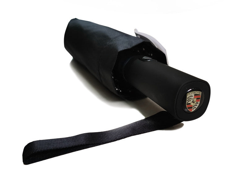 Porsche Luxury Automatic Umbrella  12-Rib Windproof Black Folding Umbrella