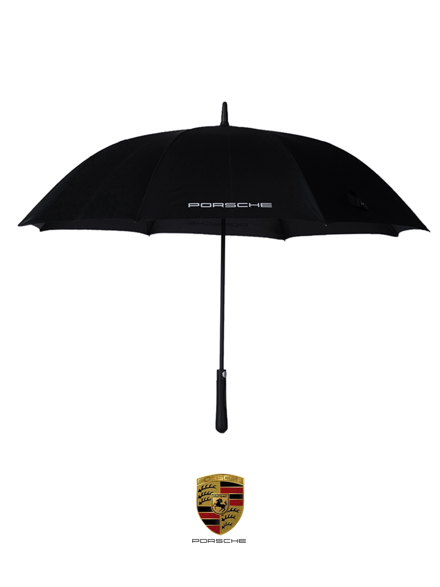 Porsche Luxury Automatic Umbrella  12-Rib Windproof Black Folding Umbrella
