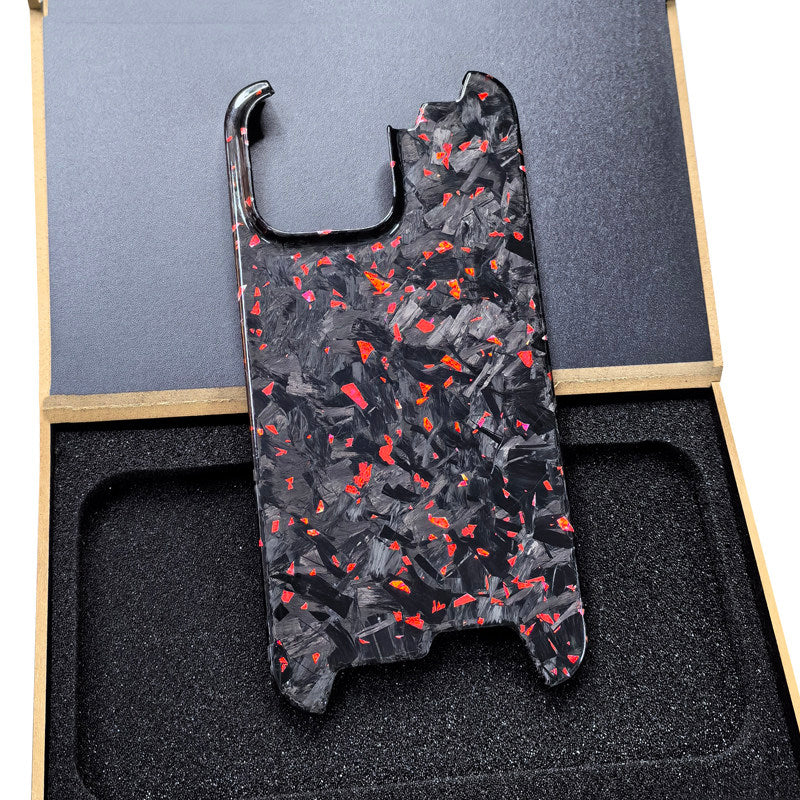 Forged Carbon Fiber iPhone Case – Luxury Green Flake Design | Shockproof & Slim Fit