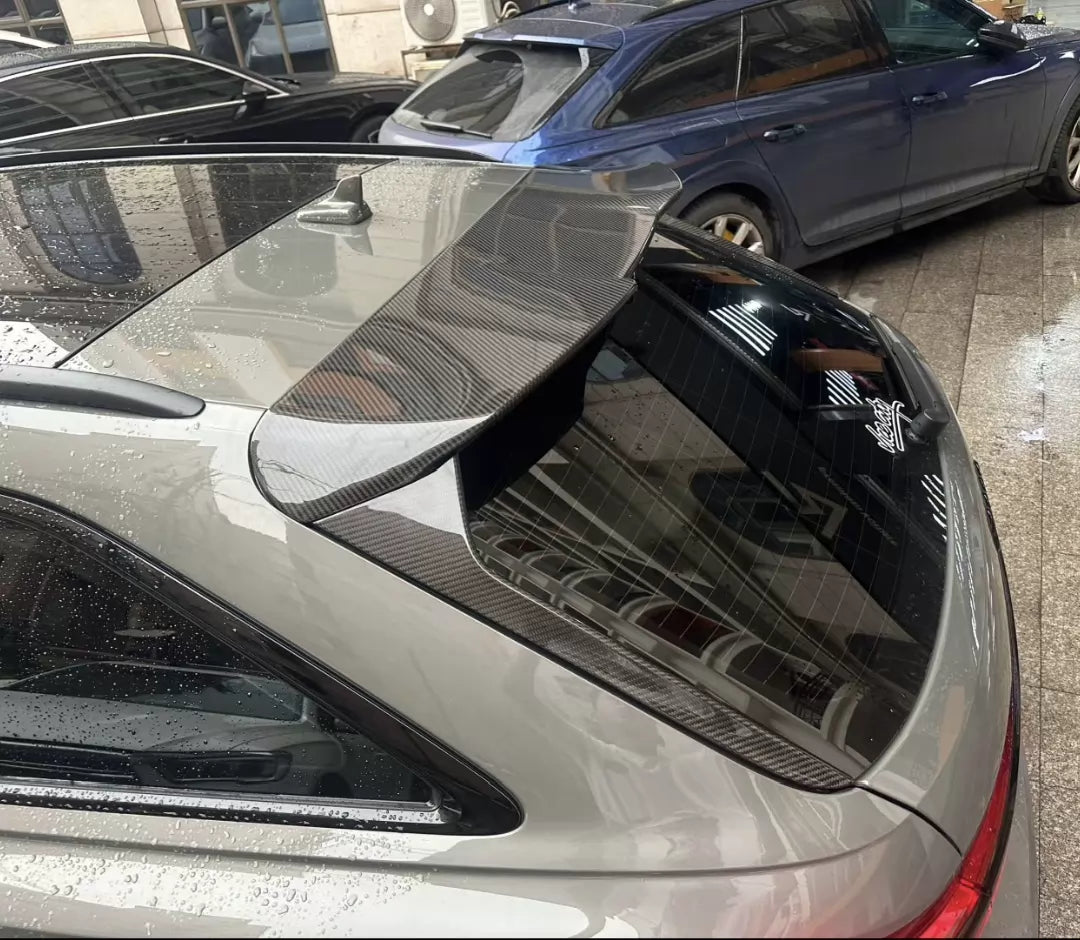 UMPARTS Wet Carbon Fiber Rear Trunk Spoiler Kit for Audi RS6