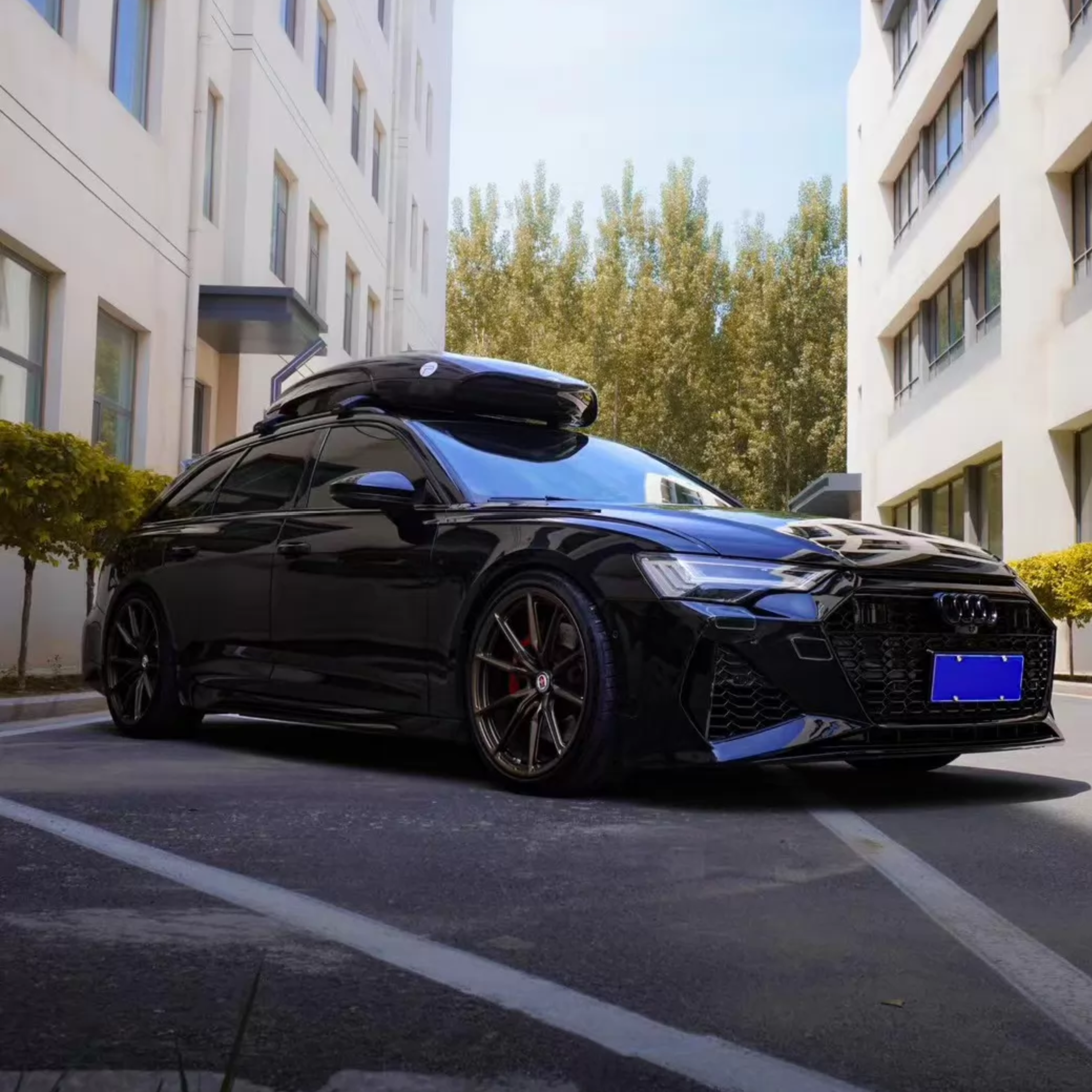 UMPARTS Universal Dry Carbon Fiber Roof Cargo Box | Premium Rooftop Carrier