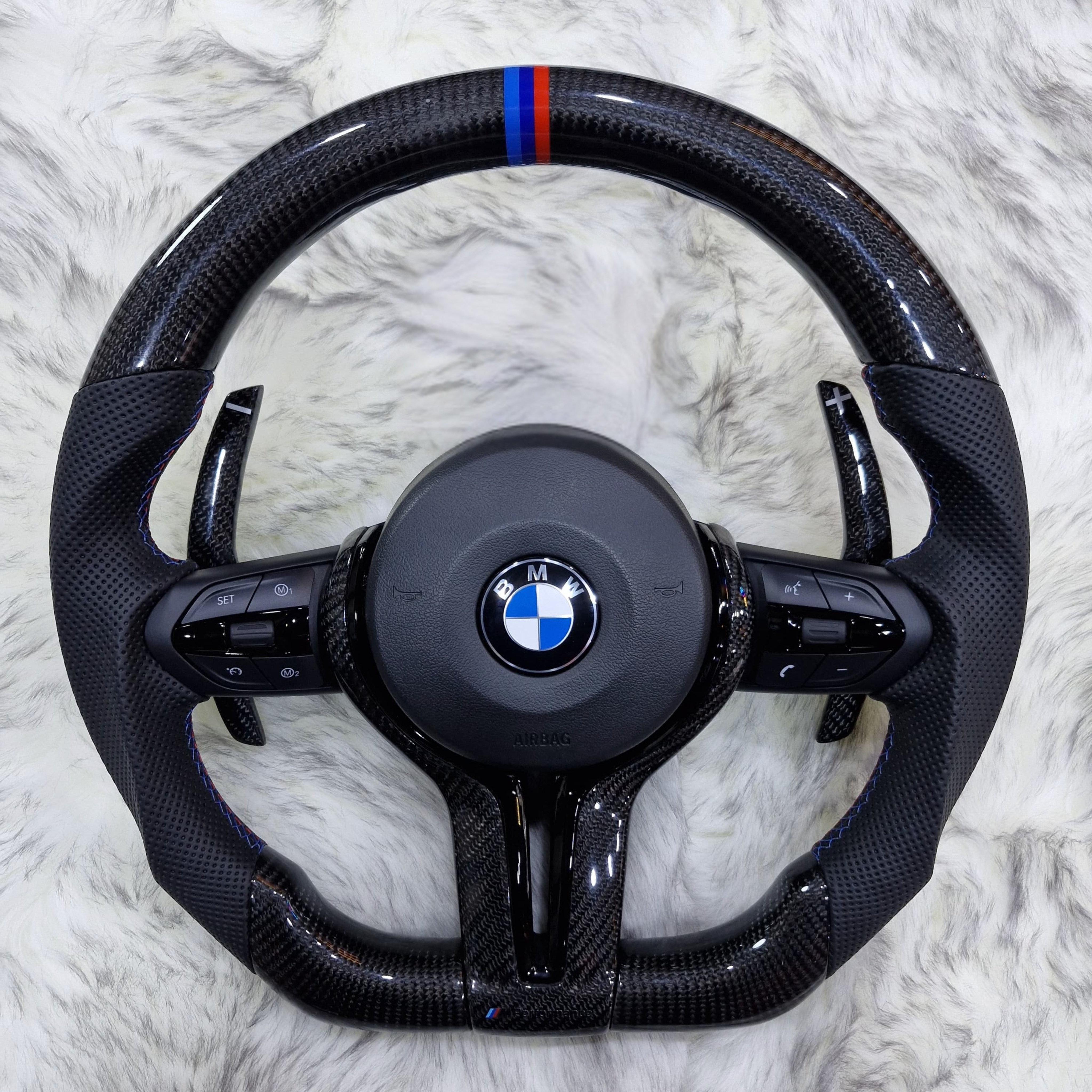 All Black M Performance Steering Wheel For BMW F30,F10,F32,F82,F87,F15,F20,F07,F80,F36 And F Series